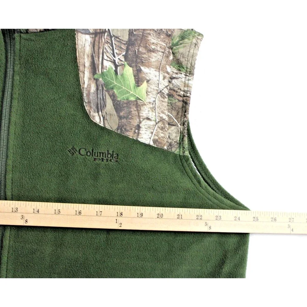 Columbia PHG Vest Men's Large Green Camouflage Fleece Full Zip Outdoor Hunting - Picture 6 of 10